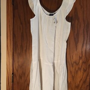GAP White Ruffled Sleeve Dress